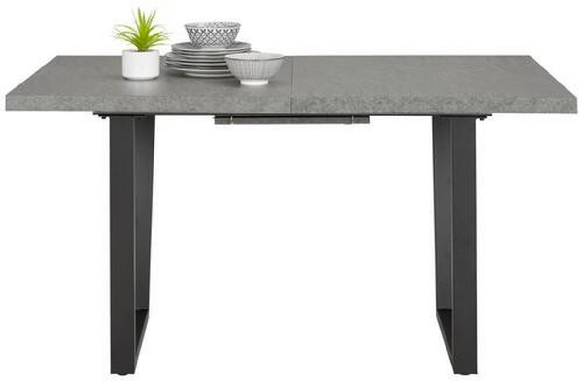 Ausziehtisch Nils Dunkelgrau ca. 140-180x85x76cm - Dunkelgrau/Schwarz, MODERN, Holzwerkstoff/Metall (140-180/85/76cm) - Mömax