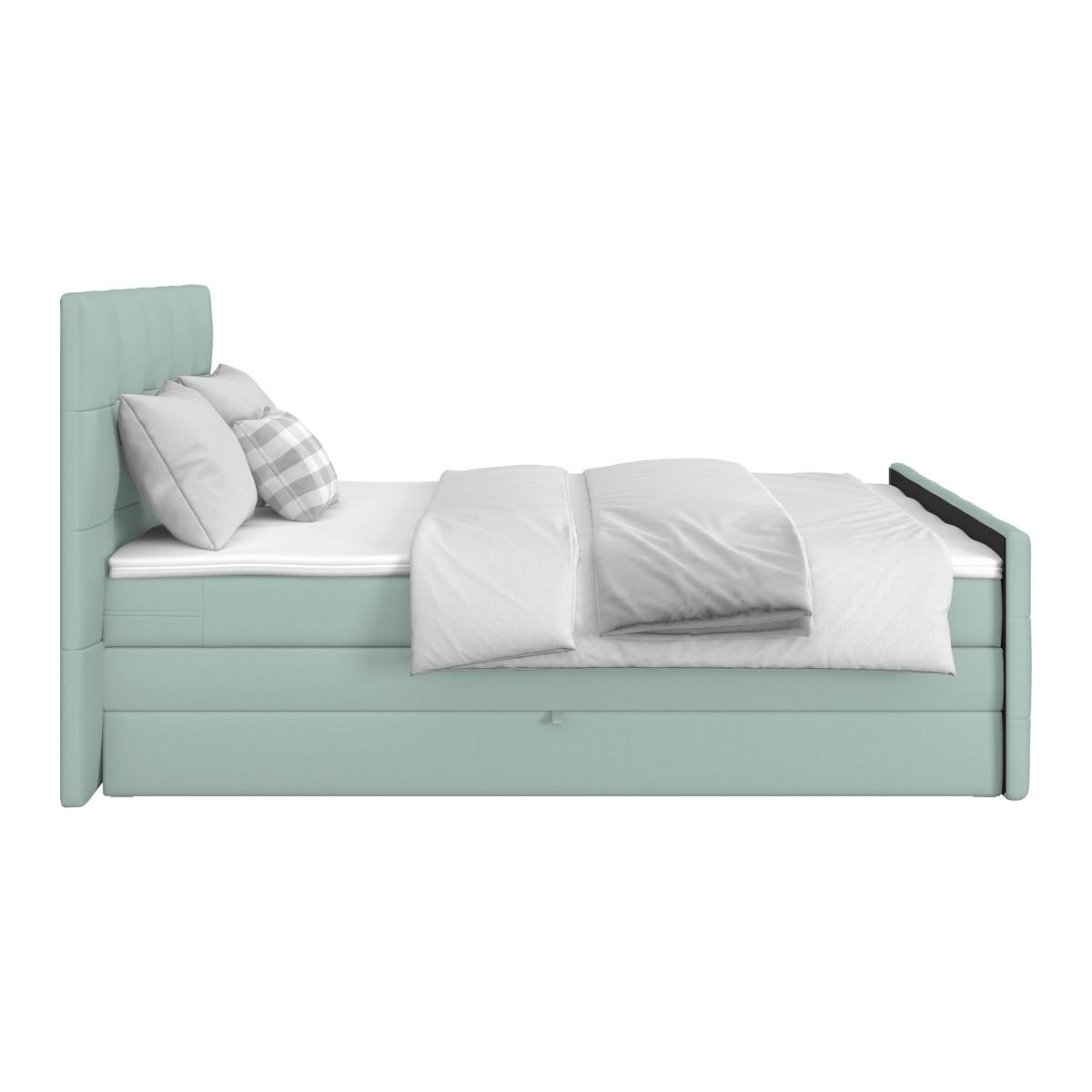 Boxspring Krevet Josie C - crna/boje žada, Moderno, drvni materijal/drvo (180/200cm) - Based