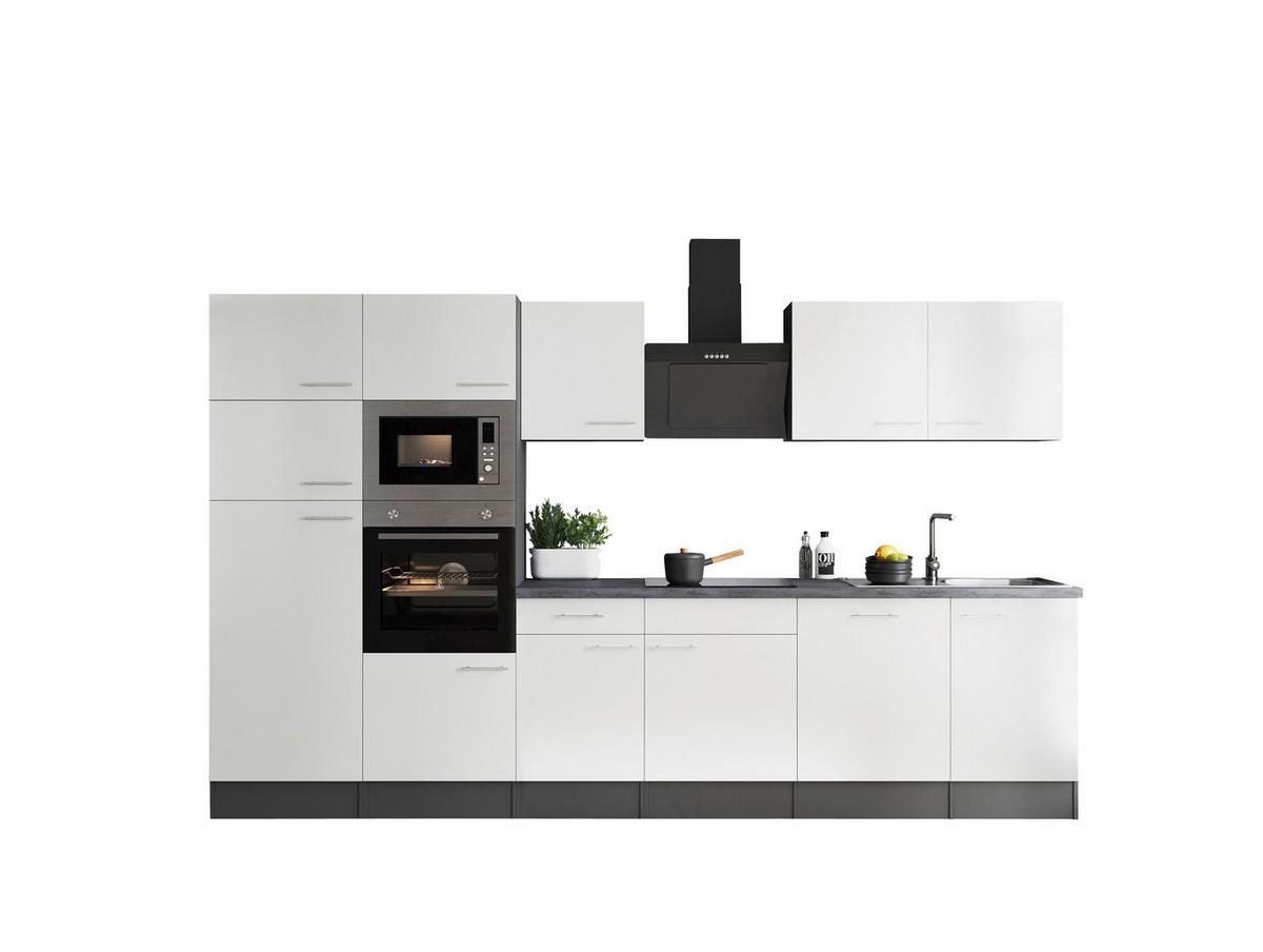 Kuhinjski Blok Z Aparati Oliver, 340cm - srebrne barve/siva, Design, kovina/leseni material (340cm) - Respekta