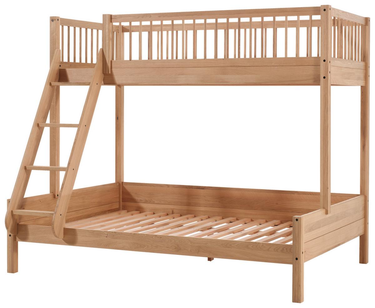 Etagenbett FORREST Eichefarben ca. 90/140x200 cm Echtholz - Eichefarben/Naturfarben, MODERN, Holz (90/140/200cm) - Vipack