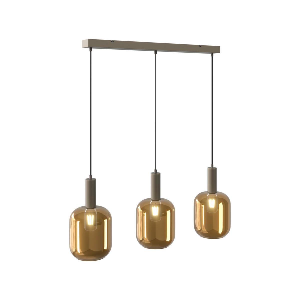 Hängeleuchte Siop Transparent/Bernstein max. 40W - Champagner/Transparent, MODERN, Glas/Kunststoff (80/20/120cm)
