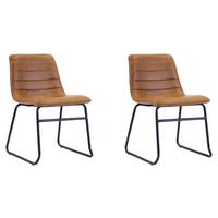 STUHL-SET MILAN - Cognac/Schwarz, KONVENTIONELL, Kunststoff/Textil (48/77/56cm) - MID.YOU