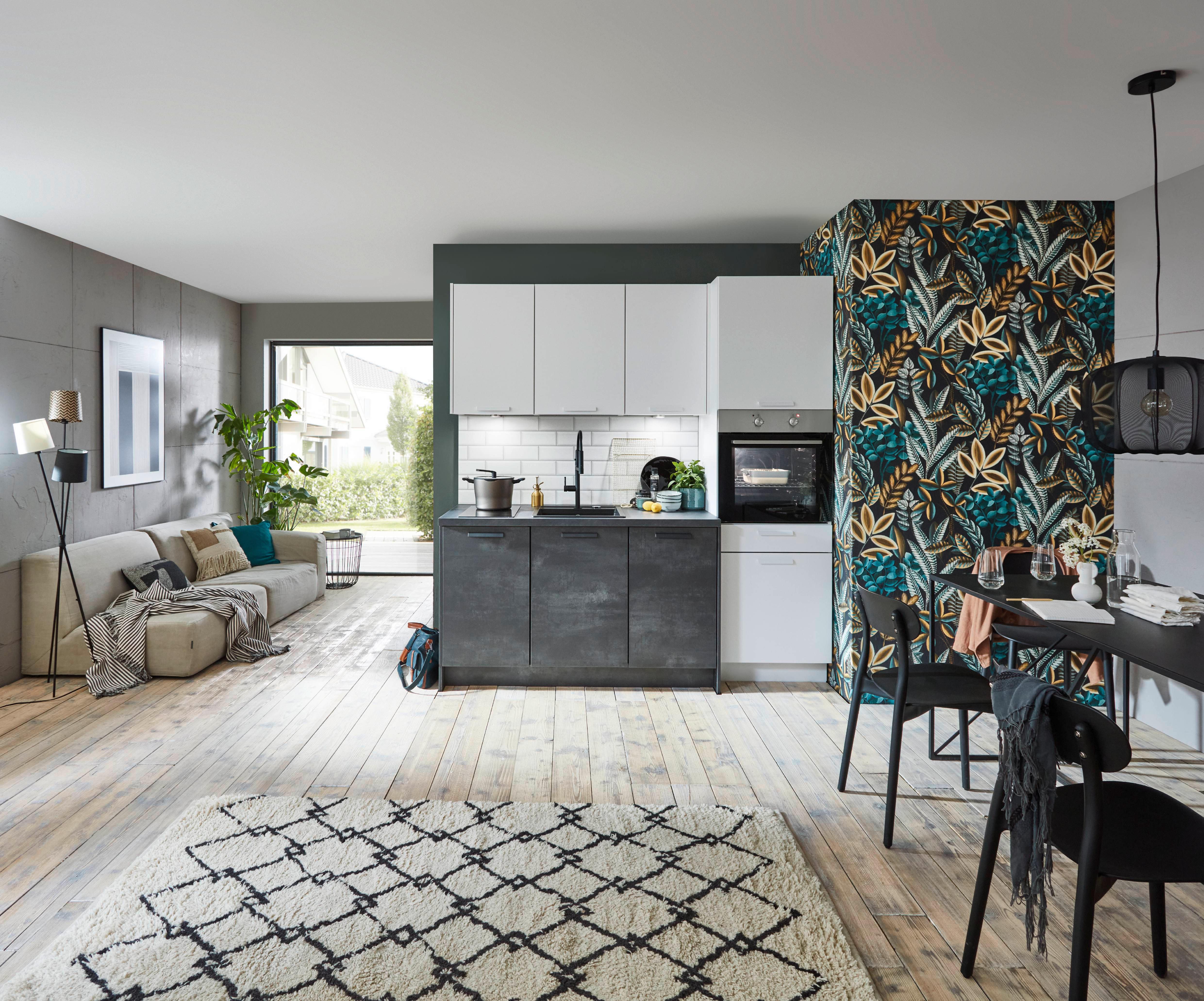 Kuhinjski Blok Touch/laser - črna/bela, Trendi, kovina/leseni material (204cm) - Nobilia