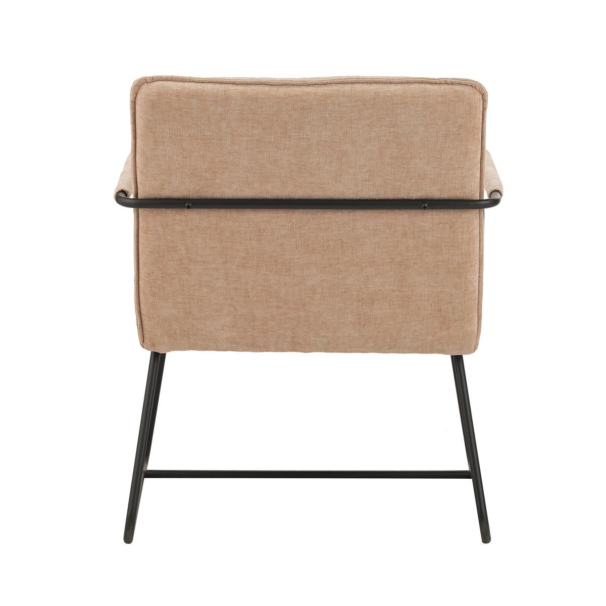 Naslanjač Bilbao, Bež - črna/bež, Moderno, kovina/tekstil (65/80/68cm) - MID.YOU
