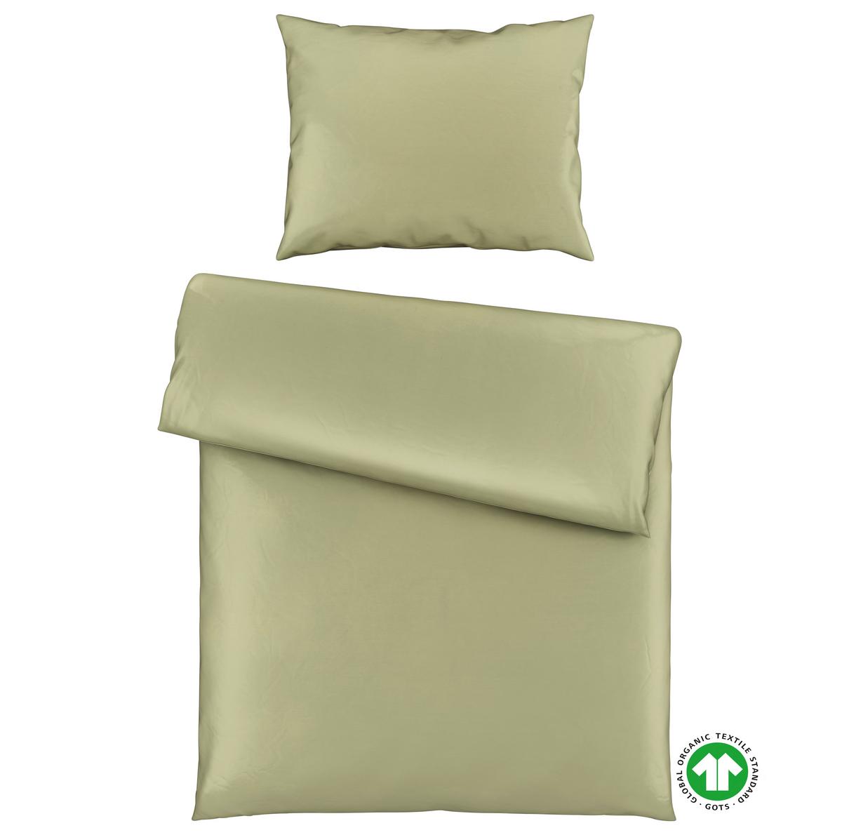 Bettwäsche Bio-Lisa in Hellgrün ca. 140x200cm - Hellgrün, MODERN, Textil (140/200cm) - ecoTree
