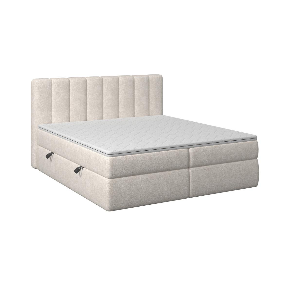 Box Ágy Mala - krém, Modern, faalapú anyag/textil (180/200cm) - Bessagi Home
