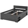 SÄNG AZURRO 2-120 - antracit, Modern, trämaterial (120/200cm) - Mömax