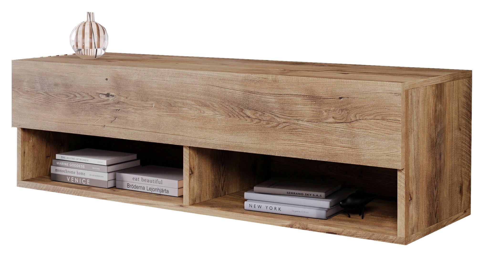 Nizka Omarica A100, Barva Kostanja, Led - siva/barve kostanja, Trendi, umetna masa/leseni material (100/30/31cm) - P & B