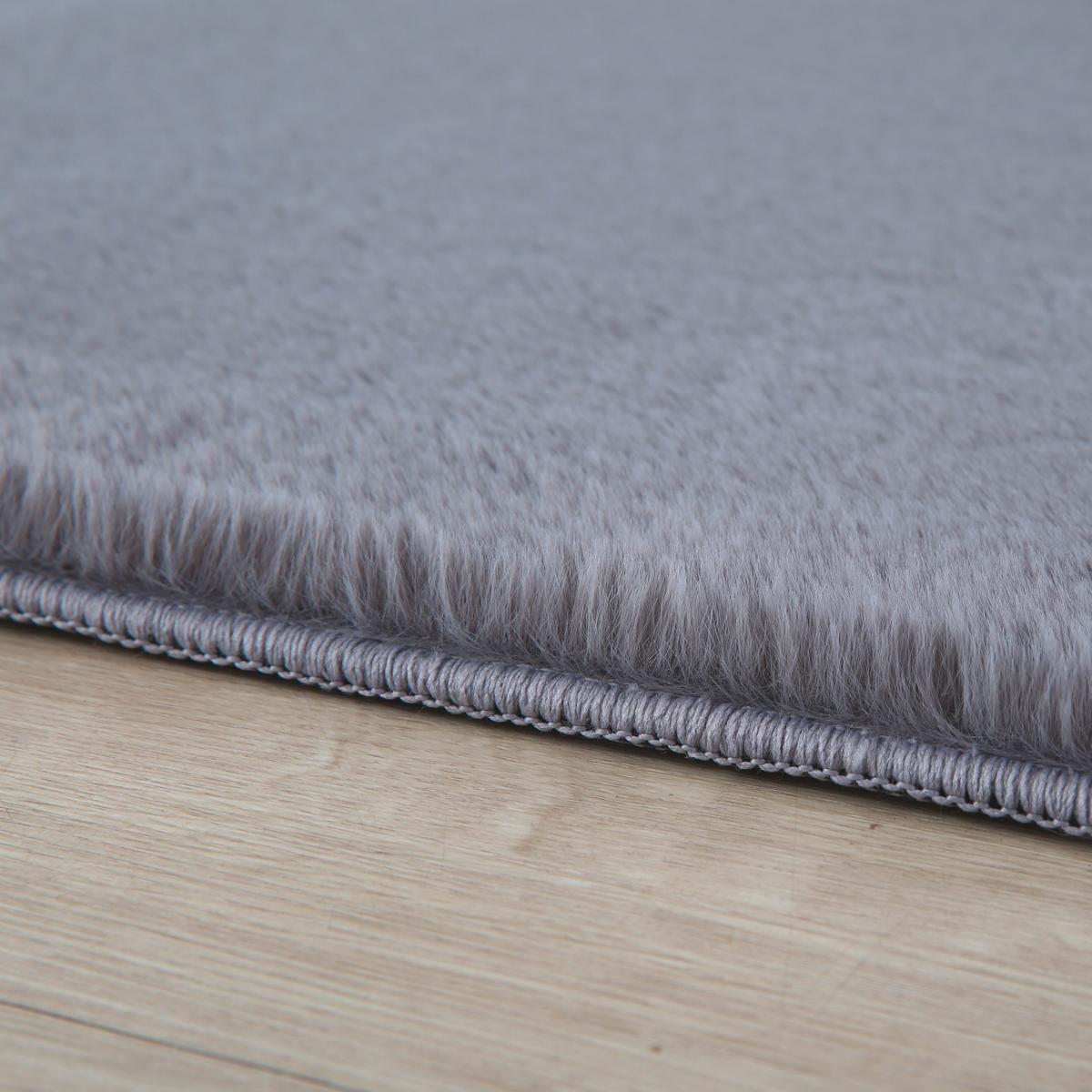 Hochflorteppich Pouffy Grau Ø ca. 200cm - Grau, Basics, Textil (200/200cm)