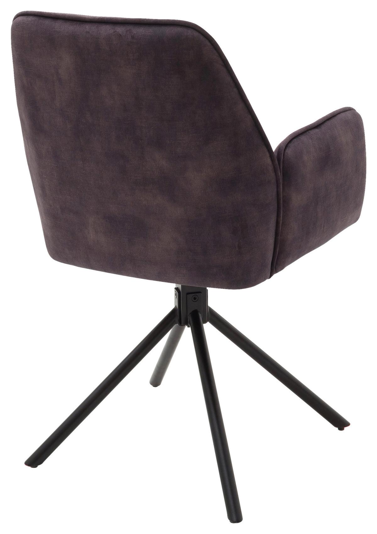 Armlehnstuhl Ottawa Anthrazit/Schwarz - Anthrazit/Schwarz, Modern, Textil/Metall (60/89/64cm) - Premium Living
