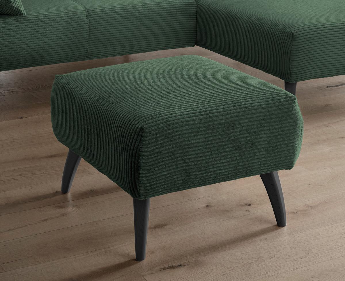 Hocker Colori Dunkelgrün Cord - Dunkelgrün/Schwarz, MODERN, Holz/Textil (66/44/66cm) - MID.YOU