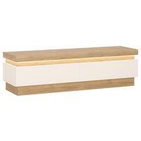 Tv-element Lyon Hell, Bela, Barva Hrasta - črna/barve hrasta, Trend, umetna masa/leseni material (146/42/42cm)