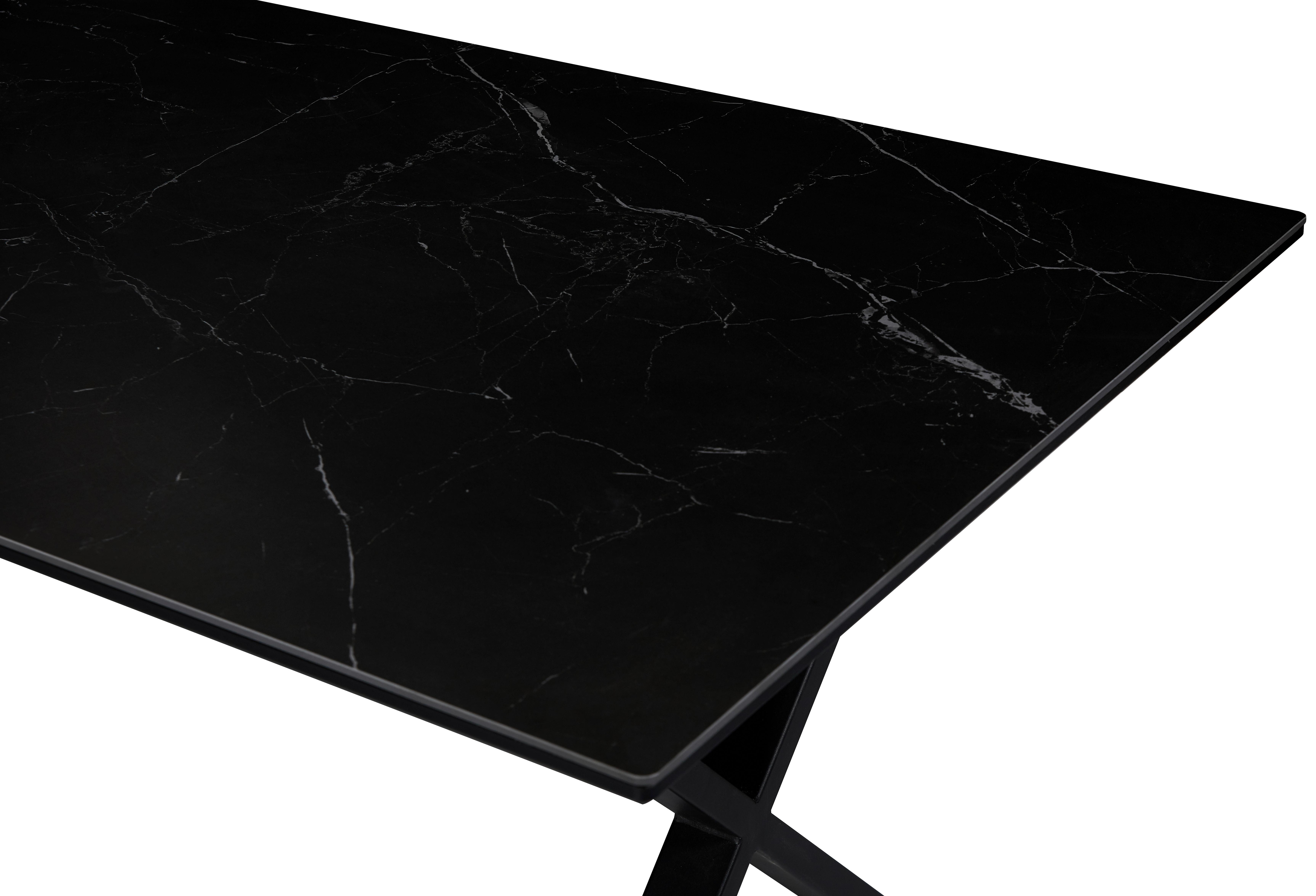 Stol Za Blagovaonicu Lorenzo - crna, Moderno, kamen/drvni materijal (180/90/76cm) - Mömax