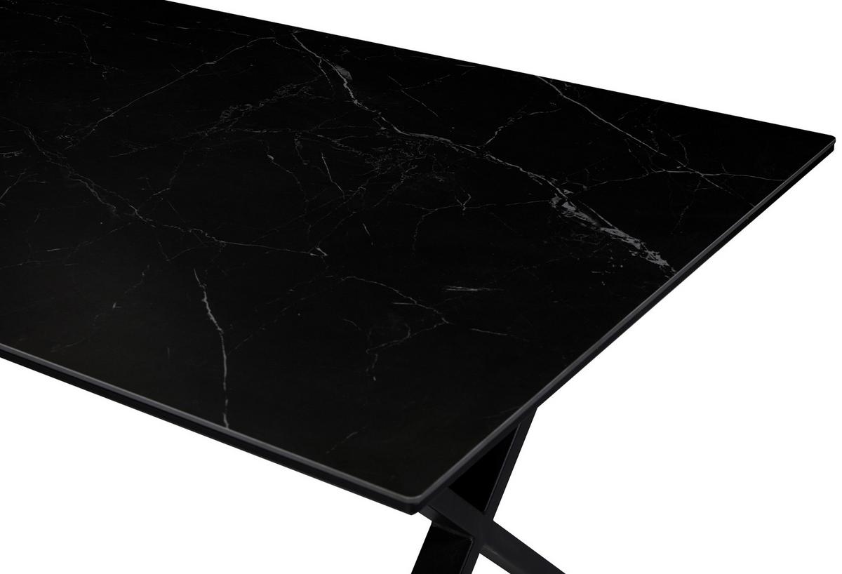 Étkezőasztal Lorenzo - fekete, Modern, faalapú anyag/kő (180/90/76cm) - Mömax