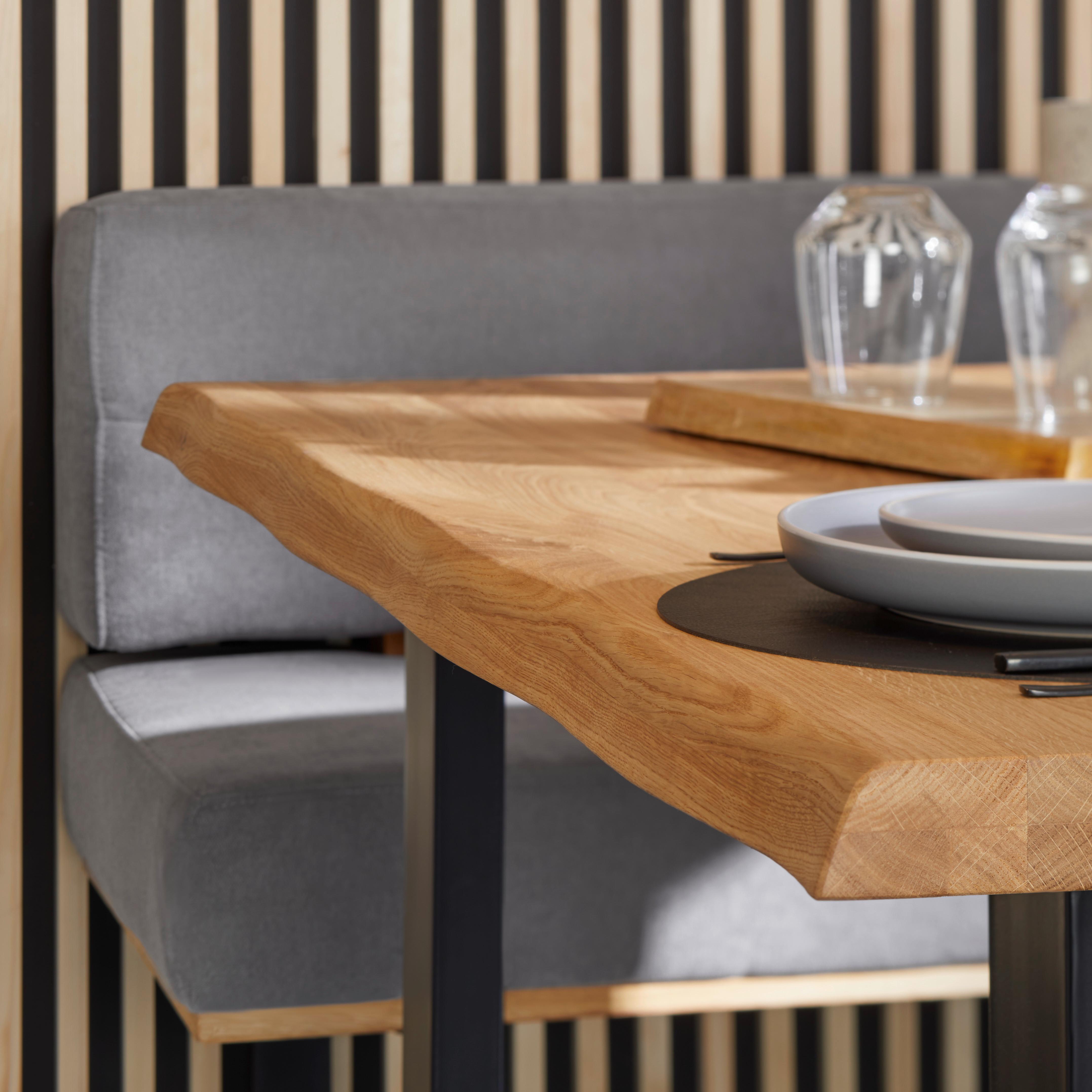 MATBORD CANU - svart/ekfärgad, Modern, metall/trä (170/90/75cm) - Zandiara
