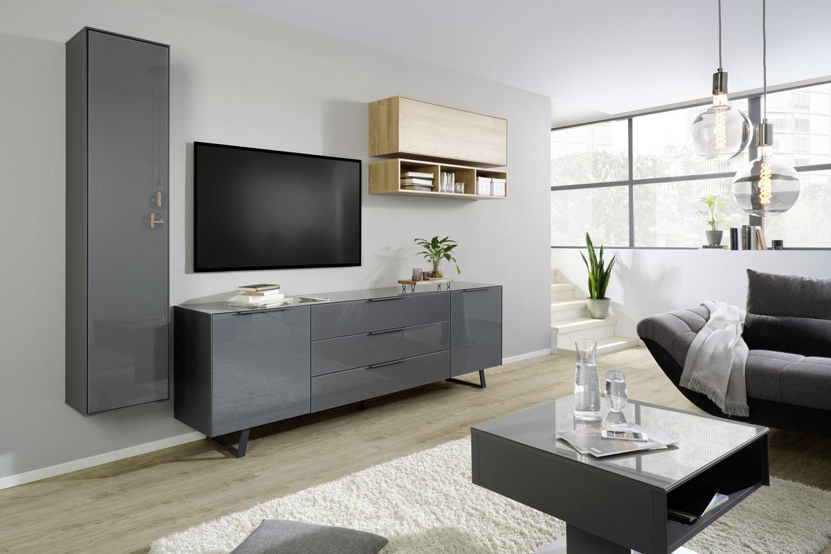 Viseči Element Max Box - antracit, Moderno, steklo/leseni material (38/175/32cm) - Premium Living
