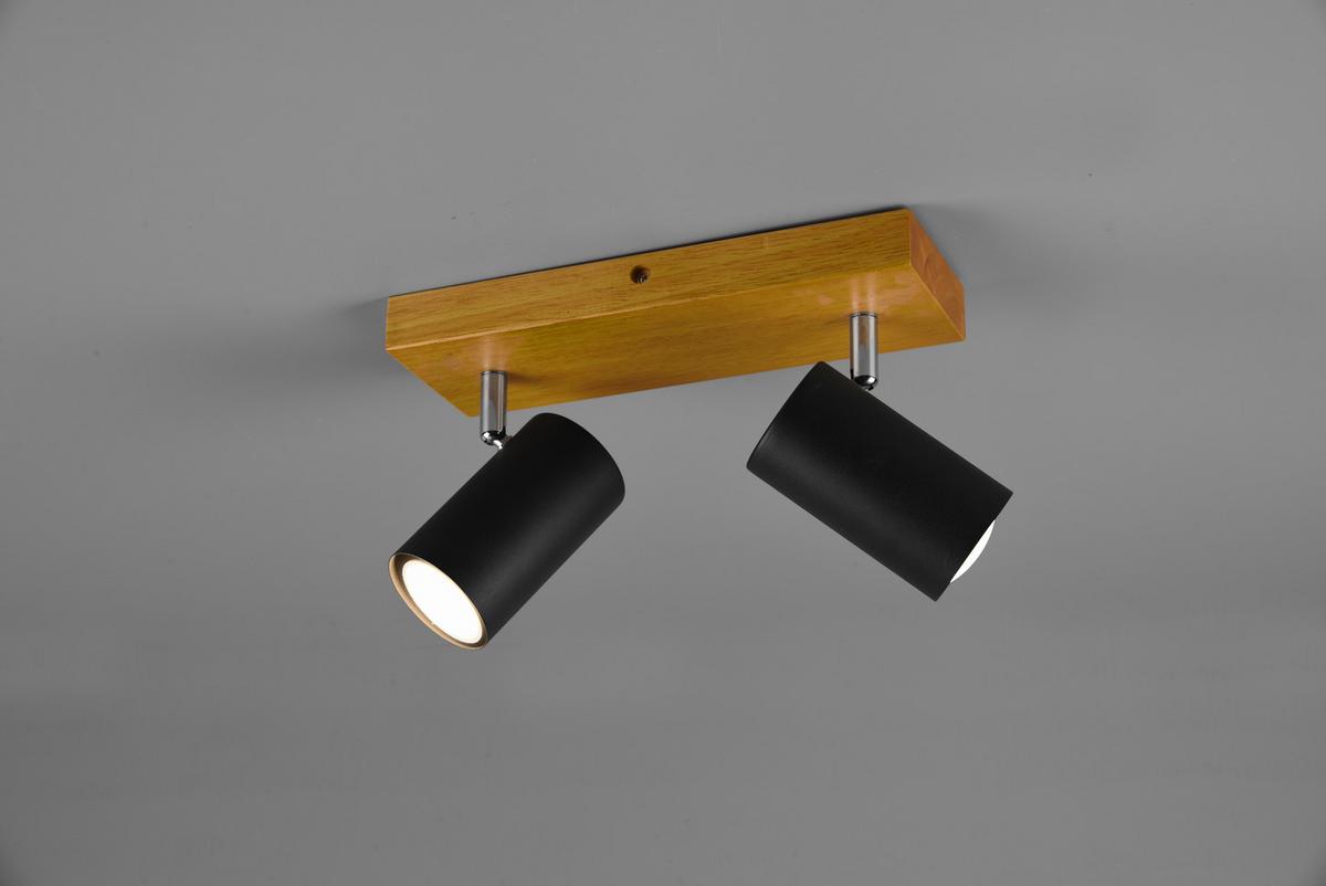 Strahler Marley Schwarz max. 35 Watt - Schwarz, Design, Holz/Metall (26/16/9cm) - Trio Leuchten