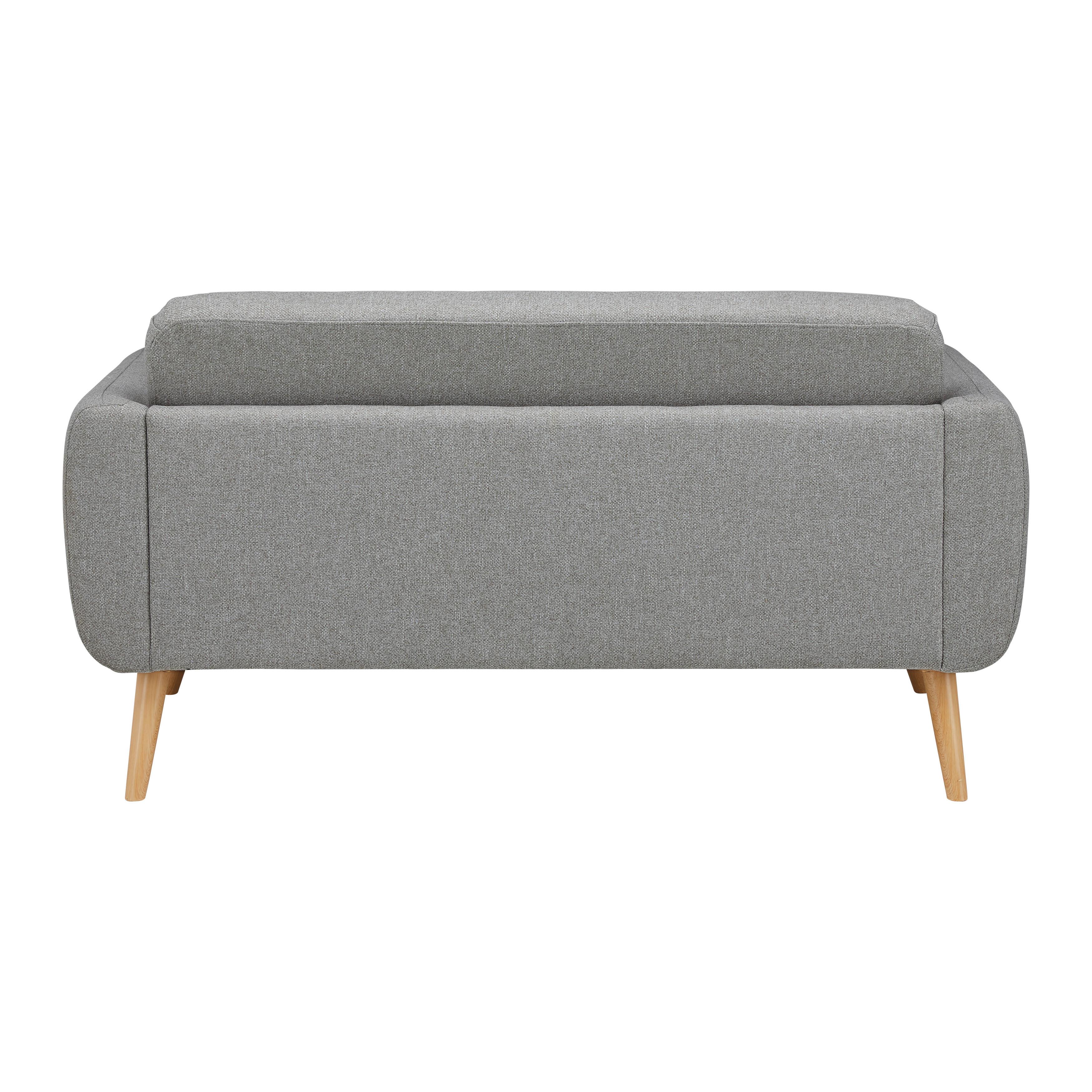 TWEEZITSSOFA PIA - Natuurlijke kleuren/Donkergrijs, Modern, Hout/Textiel (146/76/75cm) - Bessagi Home