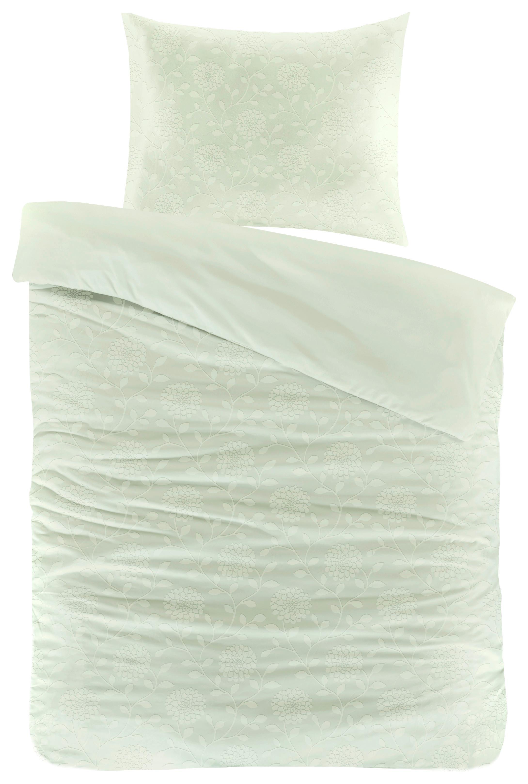 BETTWÄSCHESET BLUMEN - Grün, Textil (160/210cm) - Modern Living