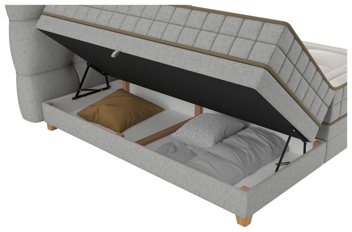 Boxspringbett Bianco Taupe ca. 180x200cm - Taupe, Konventionell, Holz/Holzwerkstoff (180/200cm) - Premium Living