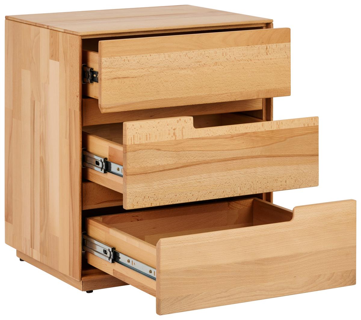 SZAFKA NOCNA MUR - buk twardzielowy, Natur, drewno (50/60/40cm) - MID.YOU