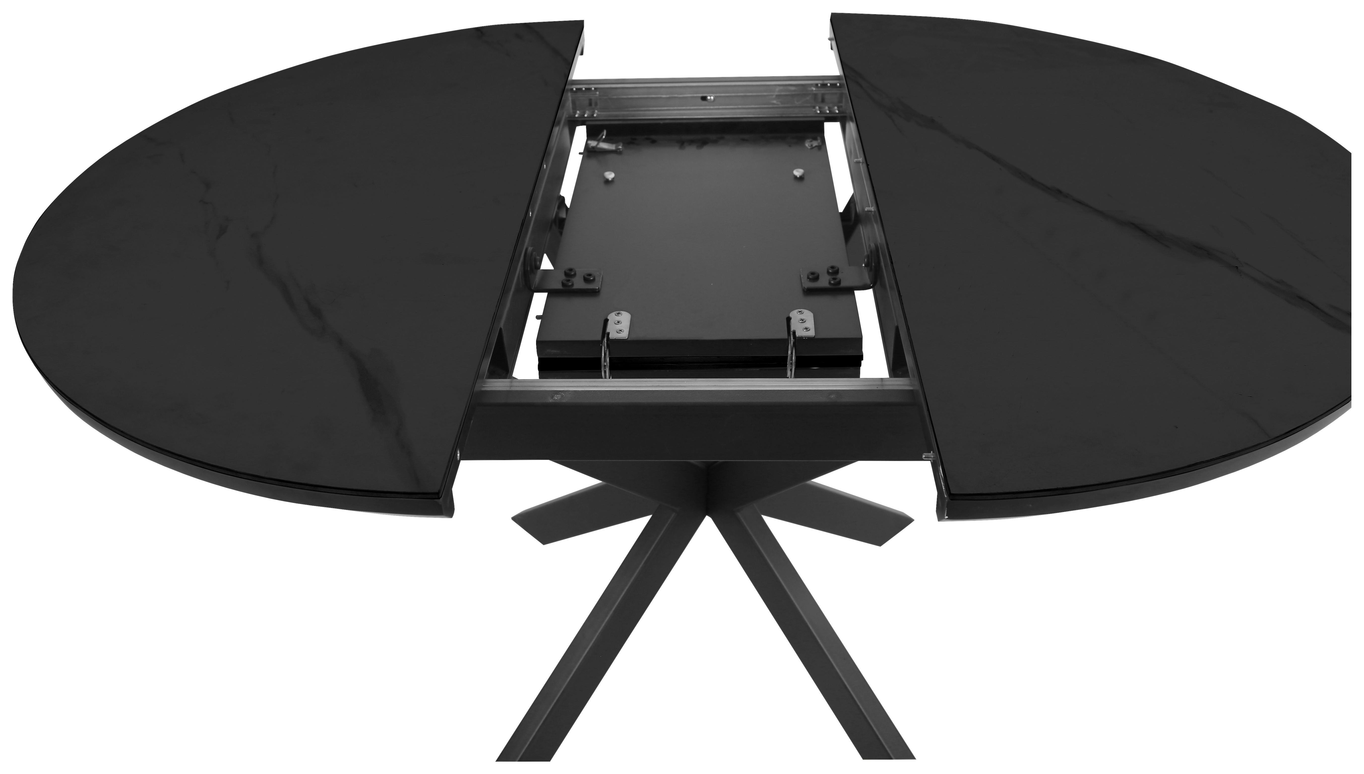 Masa LEX - negru, Basics, ceramică/metal (100-130/76/100cm) - Mömax