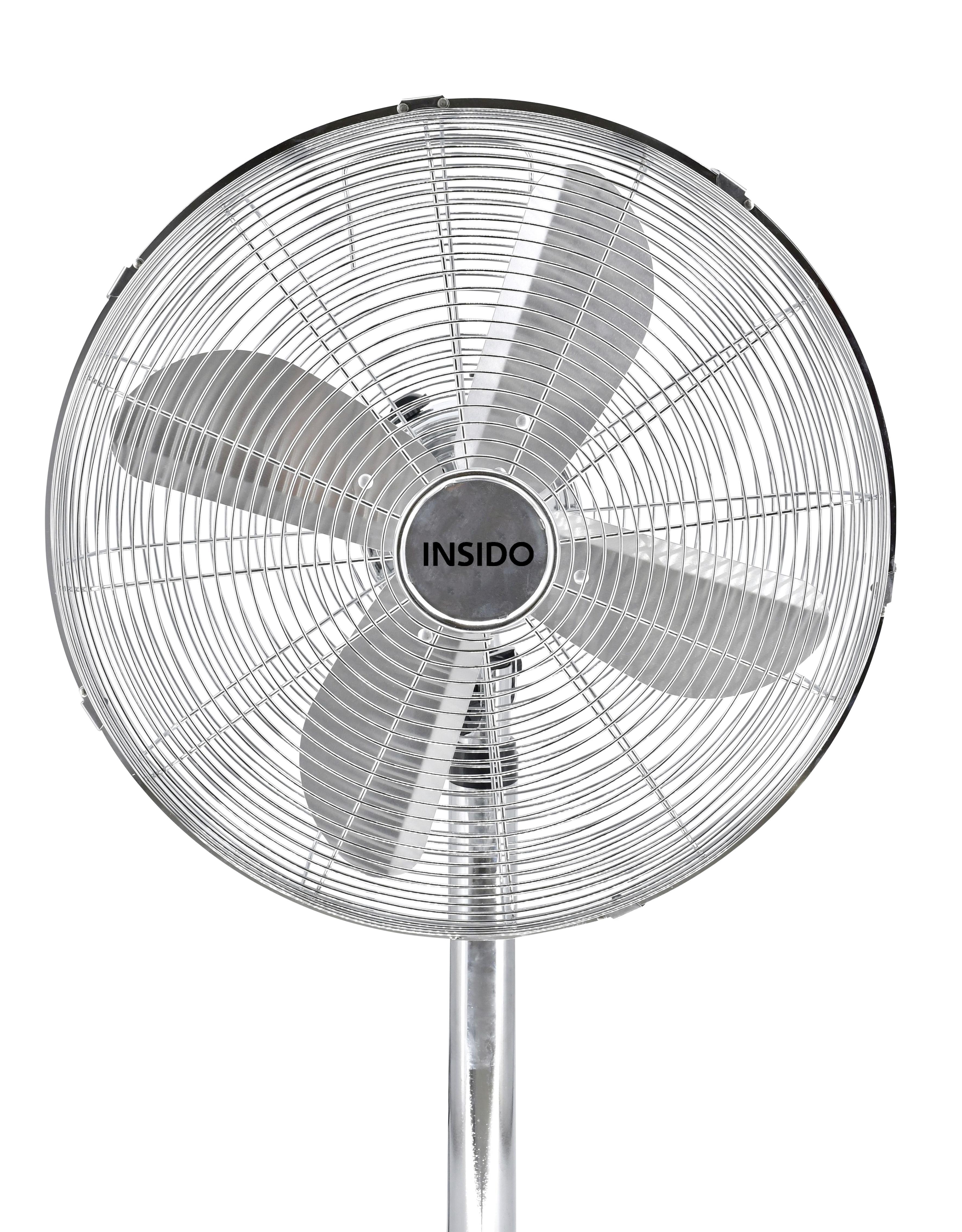 Standventilator Herwig in Chromfarben max. 50 Watt - Chromfarben, Metall (45/127cm) - Insido