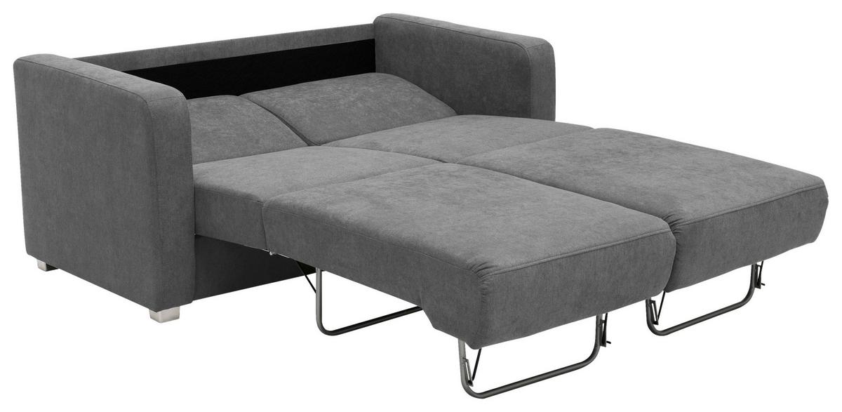 Schlafsofa Mia Grau Mikrofaser - Chromfarben/Grau, Basics, Kunststoff/Textil (159/88/87cm) - Livetastic