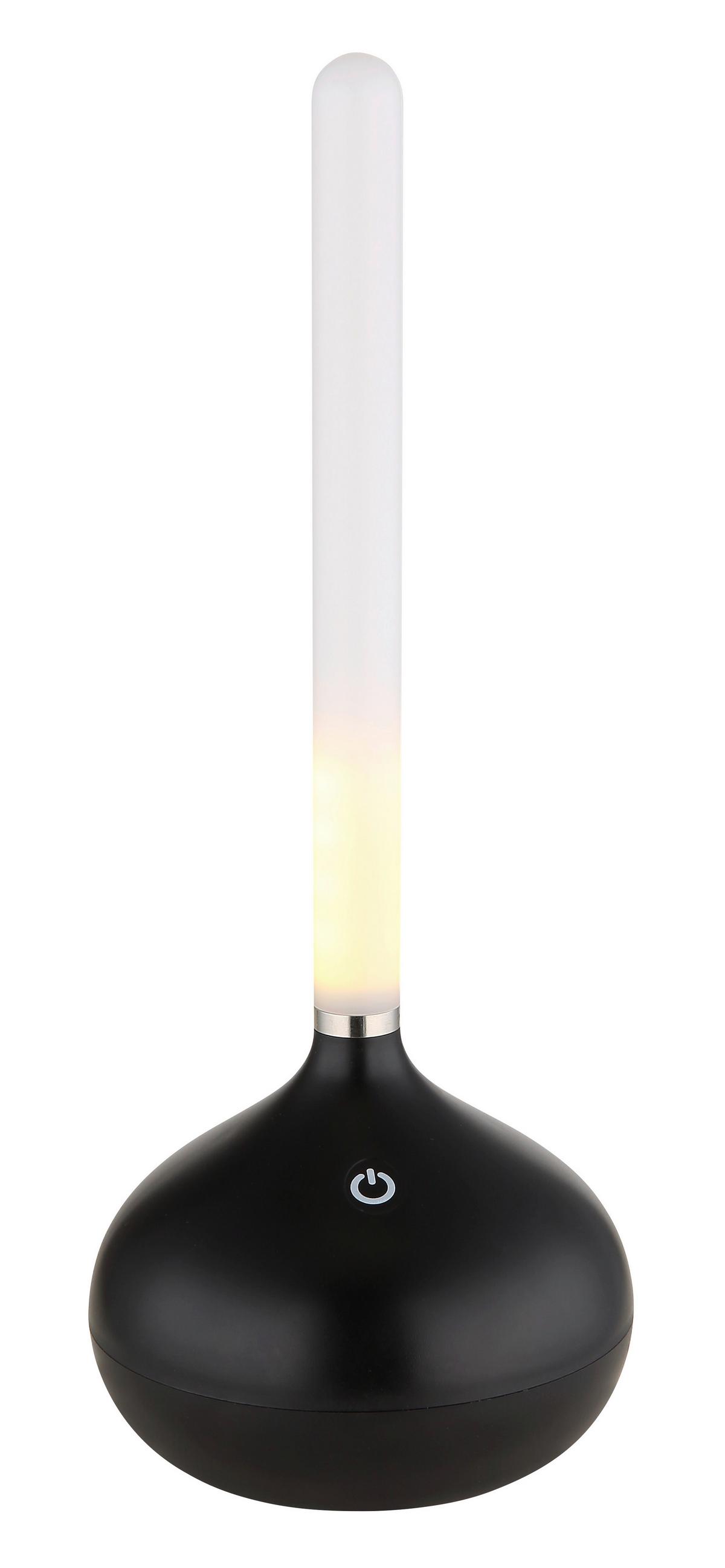 AKKU-TISCHLEUCHTE 28067S TURNER - Weiss/Schwarz, Design, Kunststoff (9,6/24,3cm) - Globo