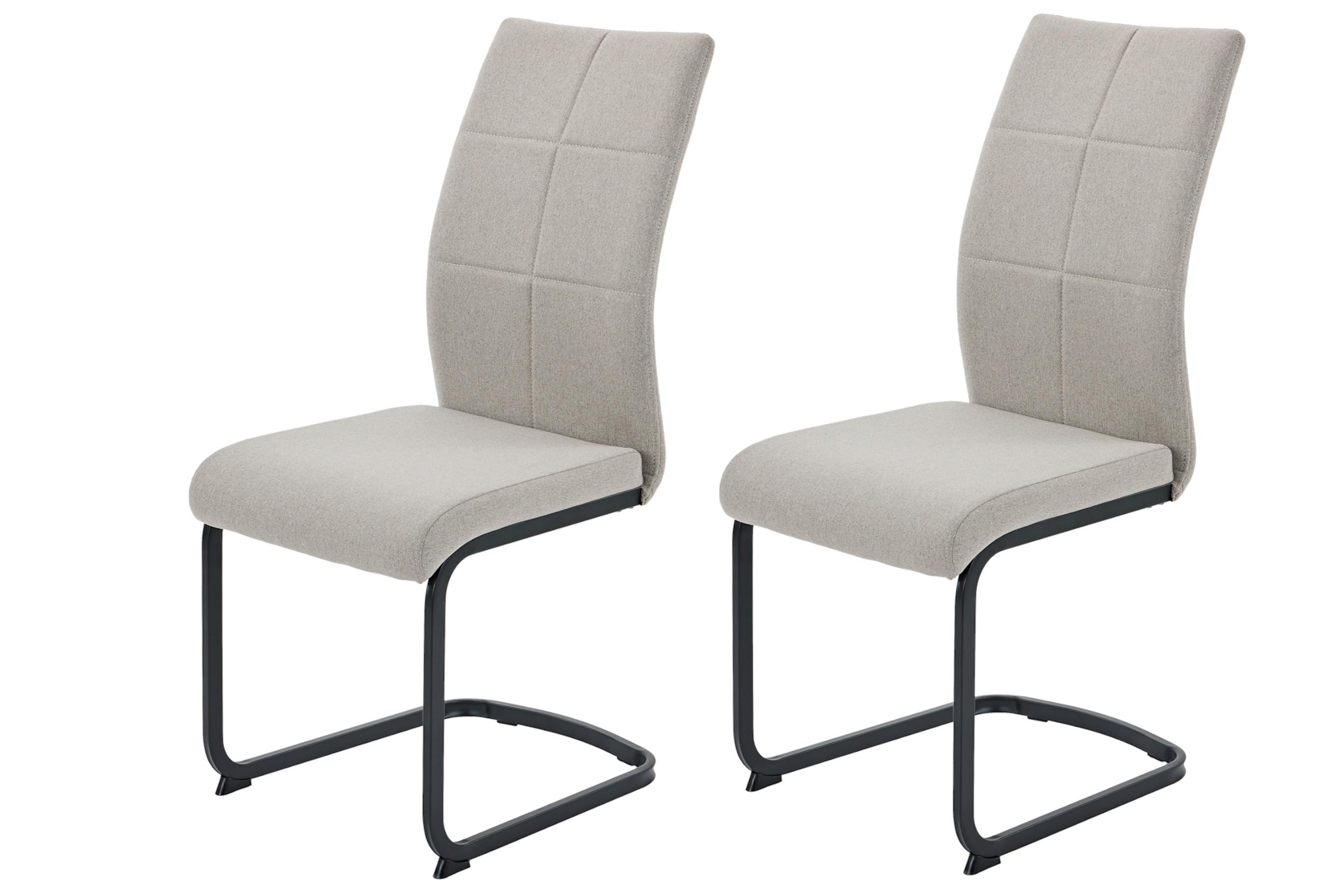 SCHWINGSTUHL-SET TURIN S 2ER-SET - Schlammfarben/Schwarz, MODERN, Textil/Metall (43/98/60cm) - MID.YOU