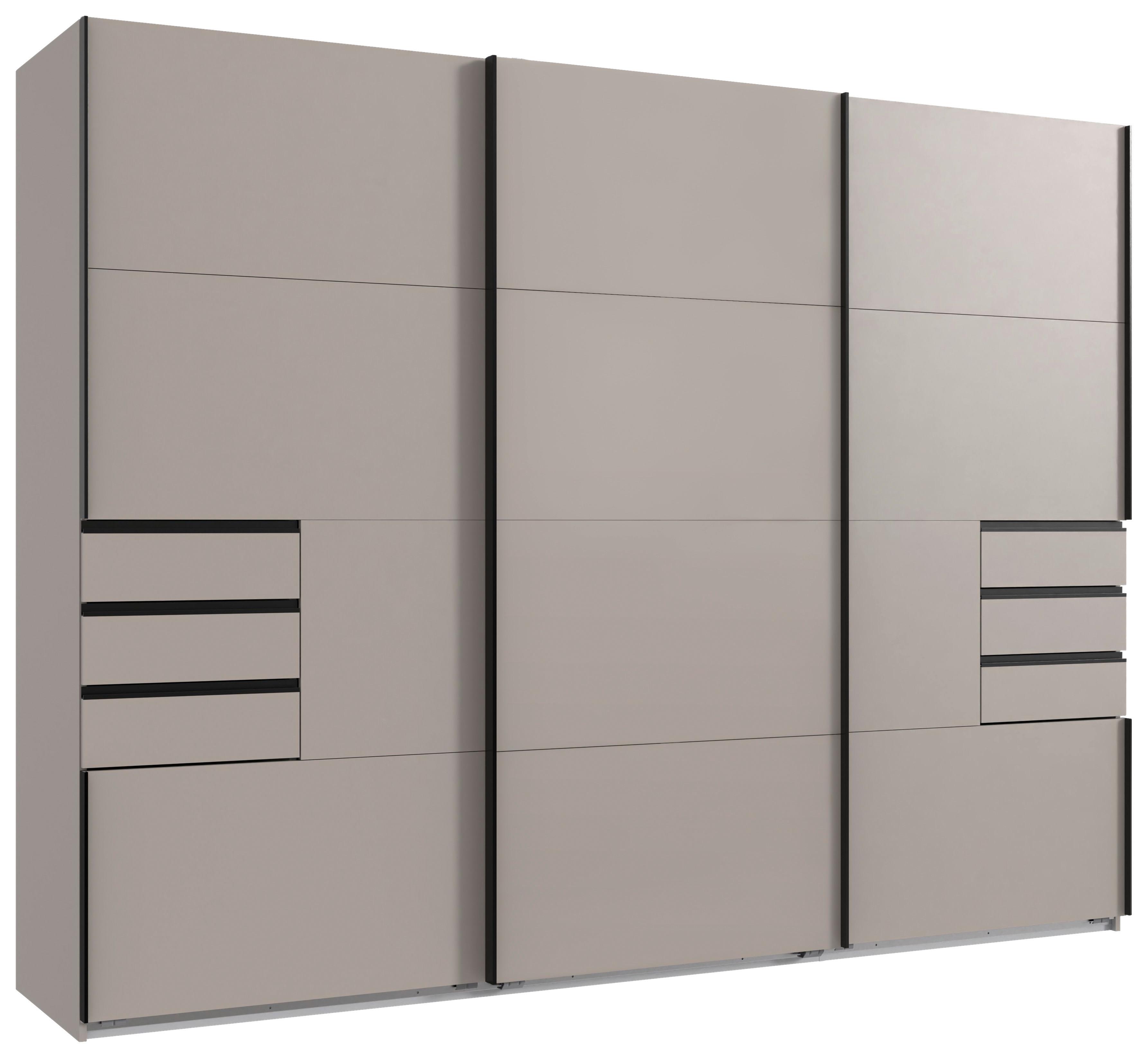 Schwebetürenschrank Saigon Beige/Greige - Greige/Beige, KONVENTIONELL, Glas/Holzwerkstoff (270/208/64cm) - Premium Living