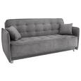 Sofa mit Schlaffunktion in Grau 'Aron' - Silberfarben/Grau, Trend, Holzwerkstoff/Kunststoff (216/95/95cm) - Livetastic Sofa mit Schlaffunktion in Grau 'Aron' - Silberfarben/Grau, Trend, Holzwerkstoff/Kunststoff (216/95/95cm) - Livetastic