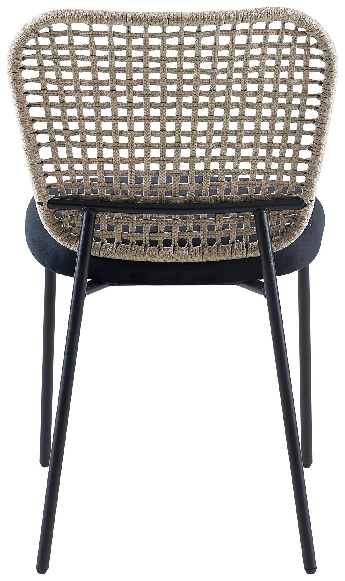Stuhl Fina in Schwarz/Beige - Beige/Schwarz, Modern, Holz/Textil (49/54/82cm) - Modern Living