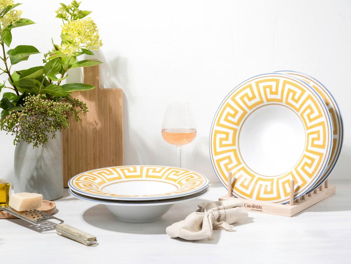 Set Krožnikov Za Testenine Gourmet Athena, 4-Delni - bela/barve medu, Basics, keramika (30cm) - Creatable