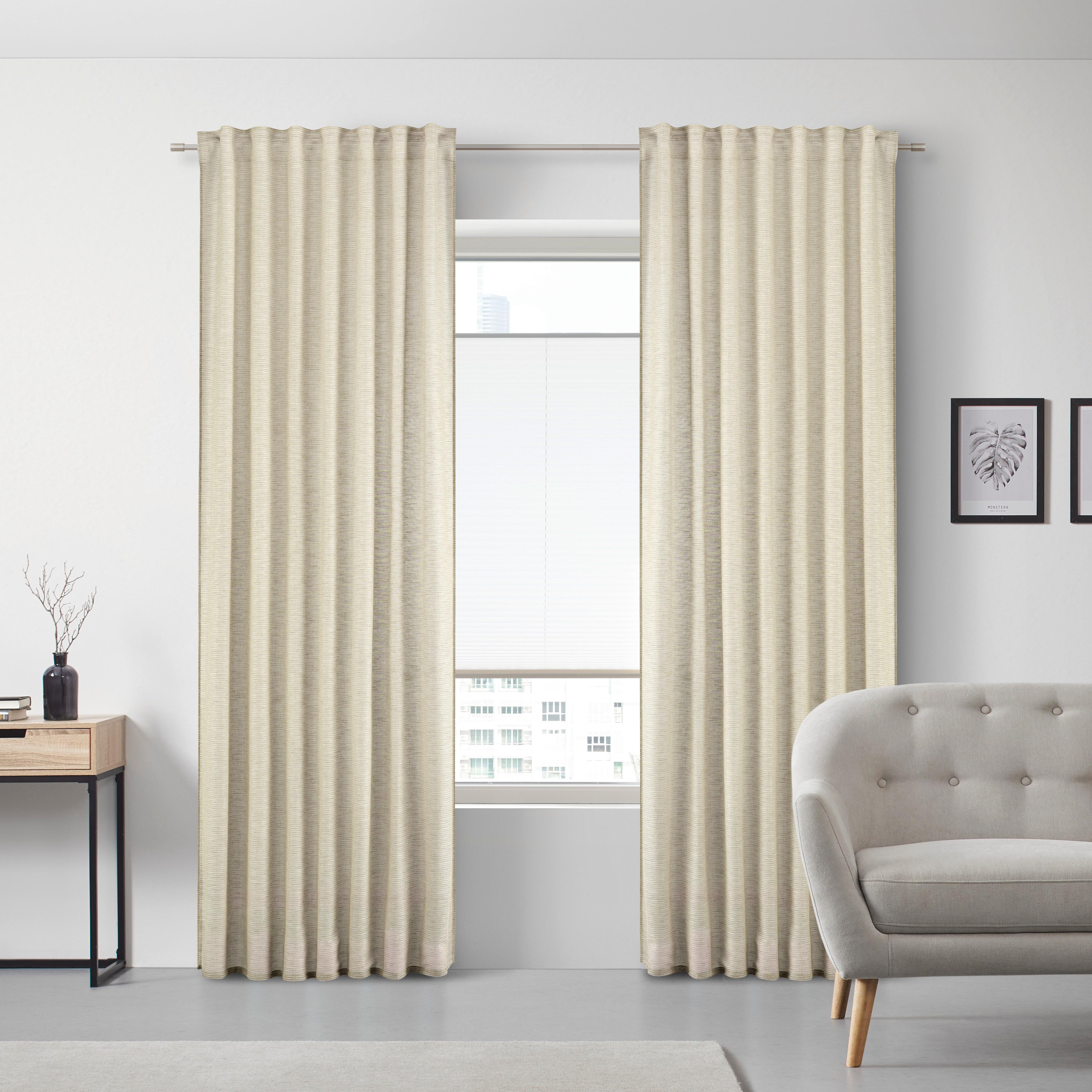 GARDINLÄNGD EVA - beige, Romantik / Lanthus, textil (140/255cm) - Premium Living
