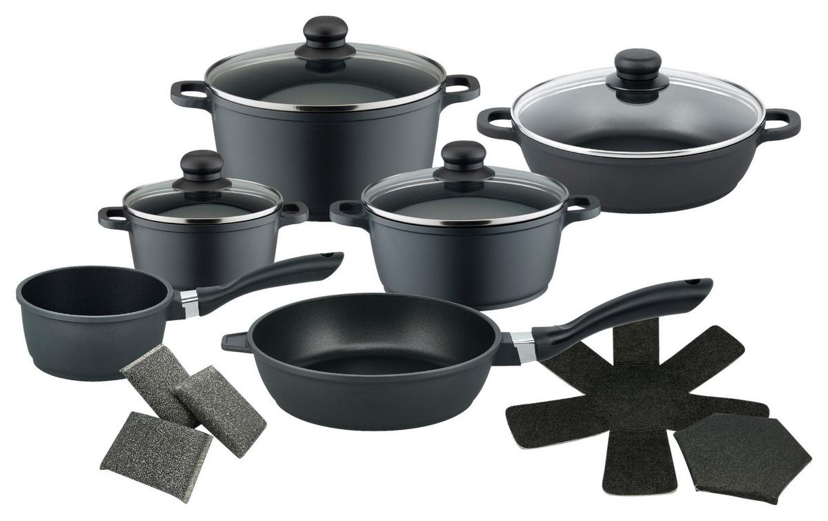 Set Posod Frederic - črna/prozorno, Konvencionalno, kovina/umetna masa - Based