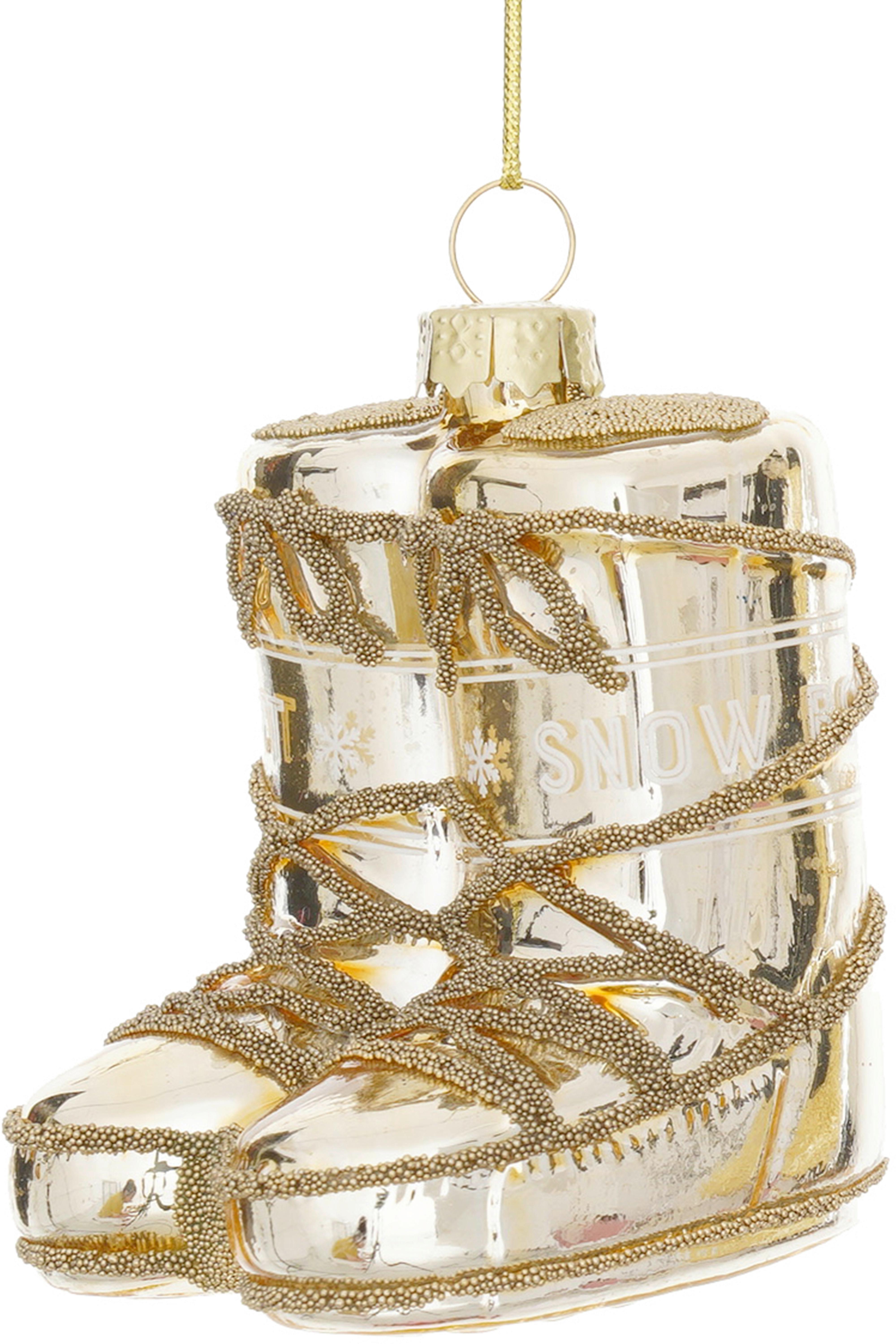 Christbaumanhänger Figures Goldfarben - Goldfarben, Glas/Textil (5,5/7/5,5cm) - Mömax