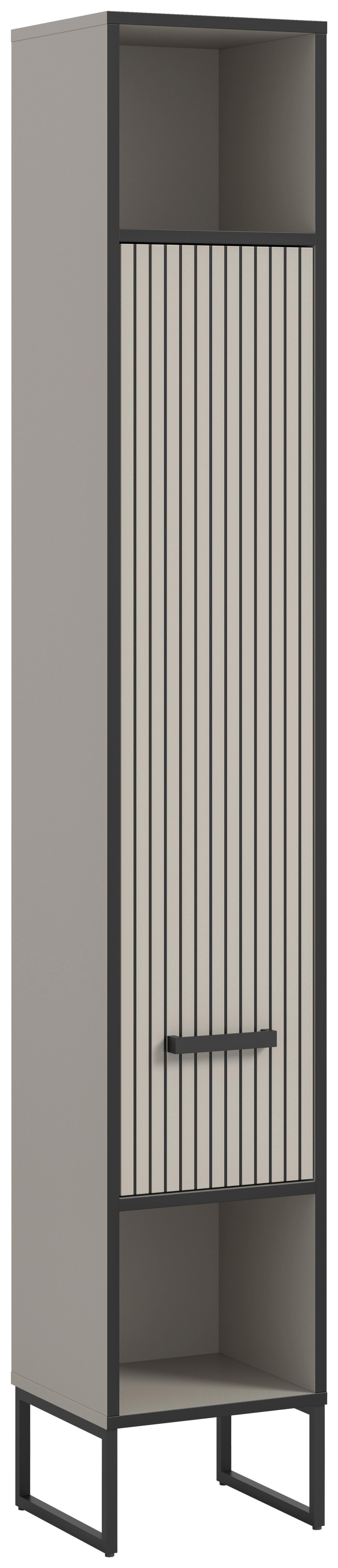 Hochschrank BAGNO ca.30x192x32cm Kaschmir - Kaschmir/Schwarz, MODERN, Holzwerkstoff/Metall (30/192/32cm) - MID.YOU