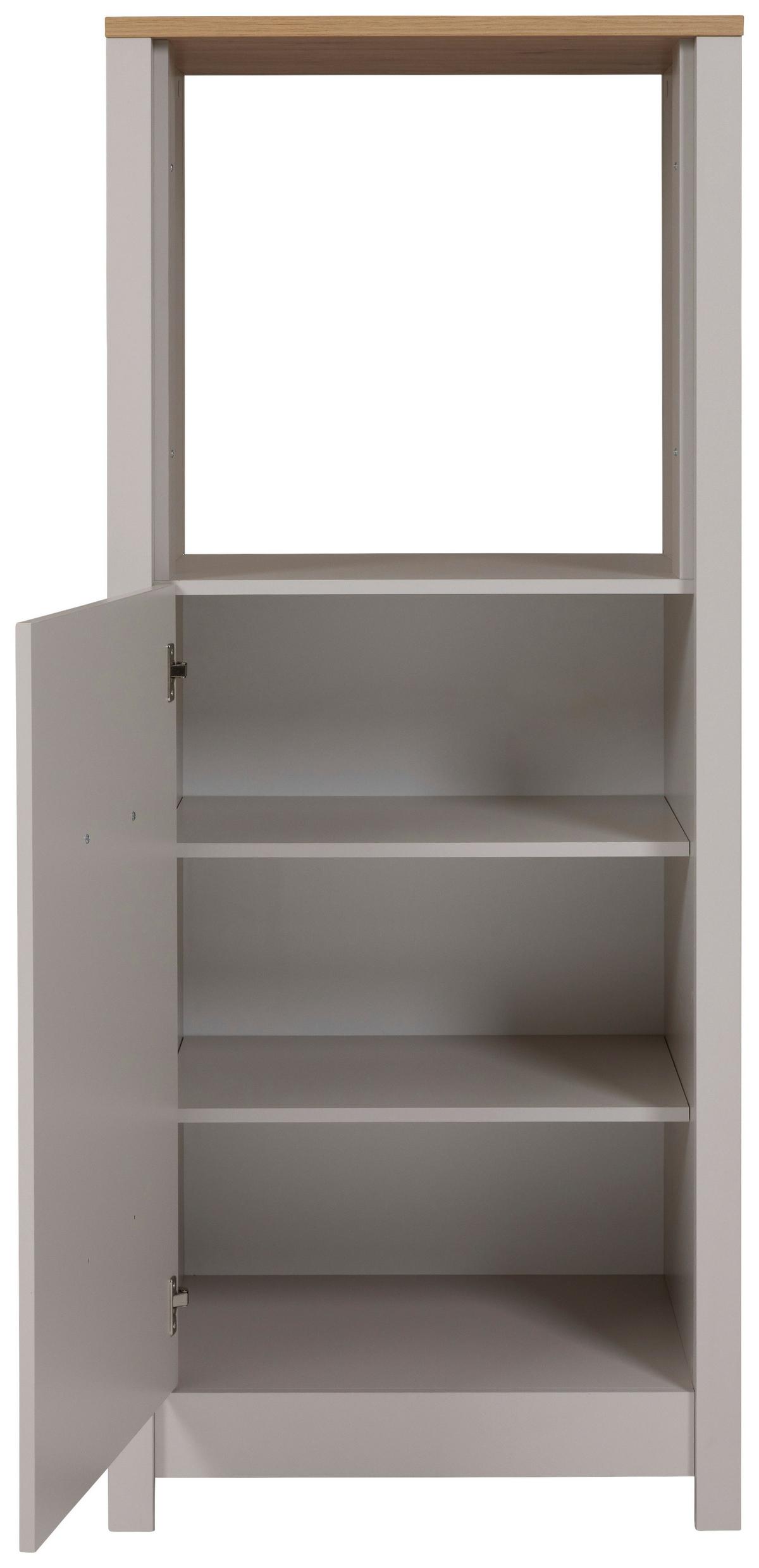 Geräteumbauschrank Sardegna Kaschmir/Eiche - Kaschmir/Silberfarben, ROMANTIK / LANDHAUS, Holzwerkstoff/Metall (70/167/60cm) - home24