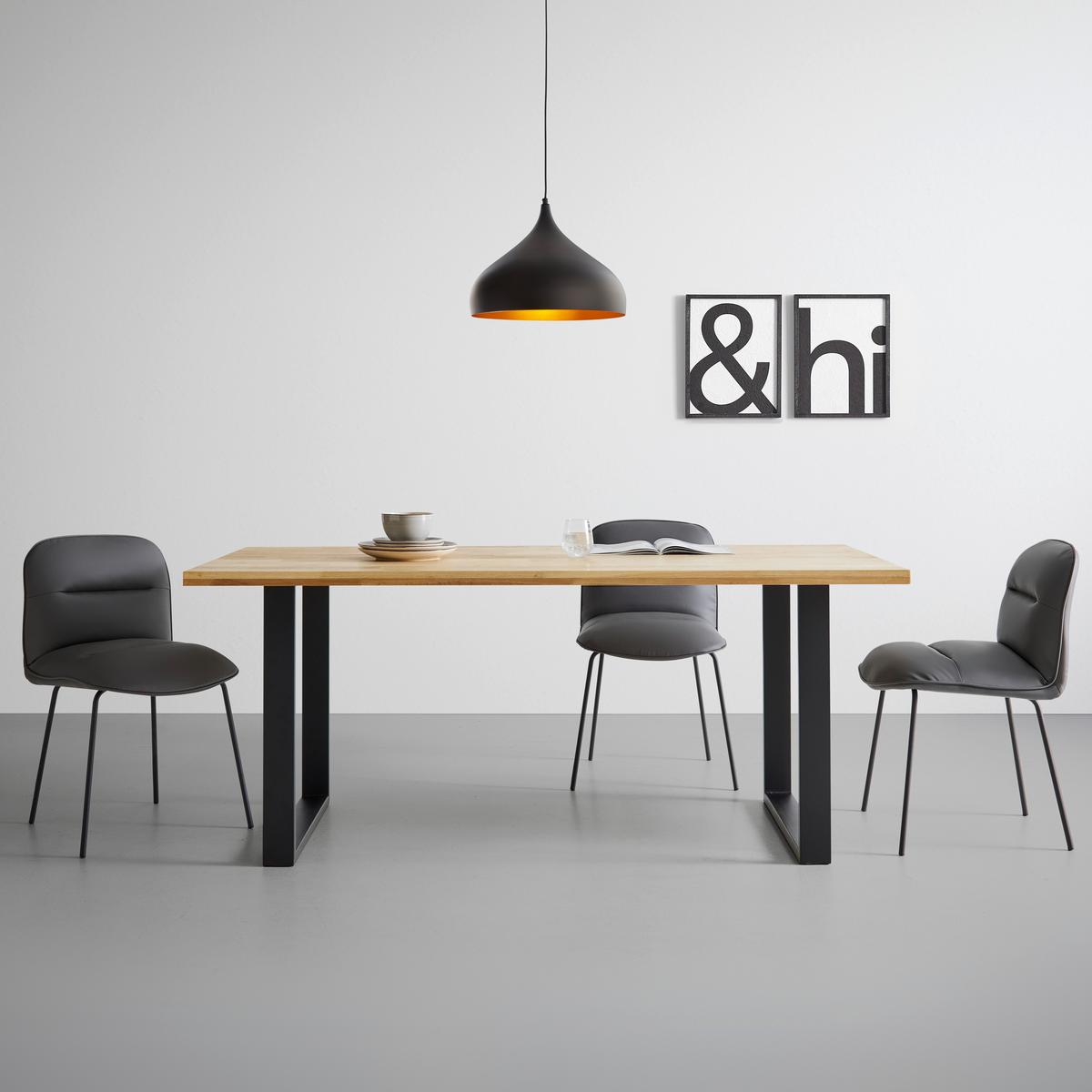 STÓŁ DO JADALNI ADAMO - kolor dębowy/czarny, Modern, metal/drewno (180/90/76cm) - Bessagi Home