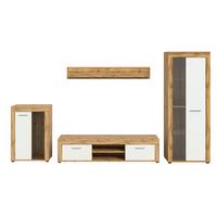 ANSAMBLU MOBILIER CAMERA DE Z JAM - stejar Wotan, Design, sticlă/material pe bază de lemn (310/169/35cm) - Modern Living