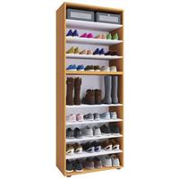 Schuhregal Lona XXL ca.70x183x37cm Buchefarben - Buchefarben/Schwarz, KONVENTIONELL, Holzwerkstoff/Kunststoff (70/183/37cm) - MID.YOU