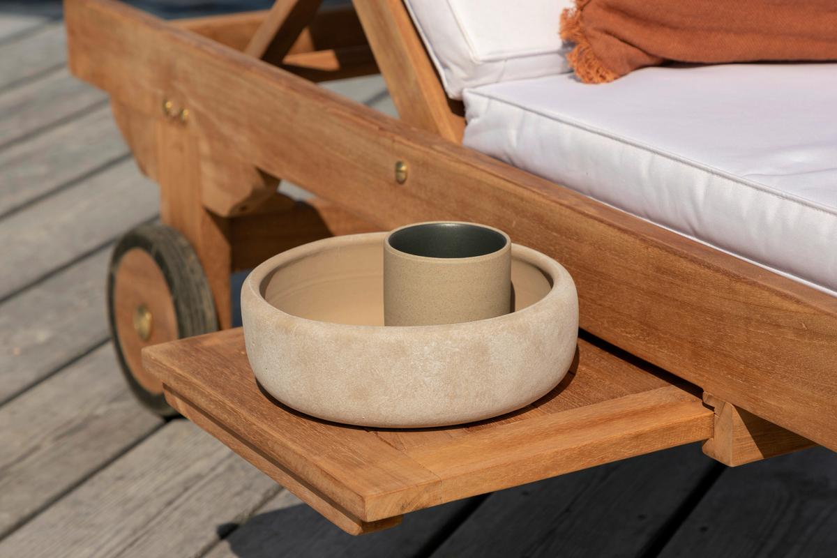 SONNENLIEGE GHANA - Teakfarben, KONVENTIONELL, Holz (200/33/65cm) - Gardenson