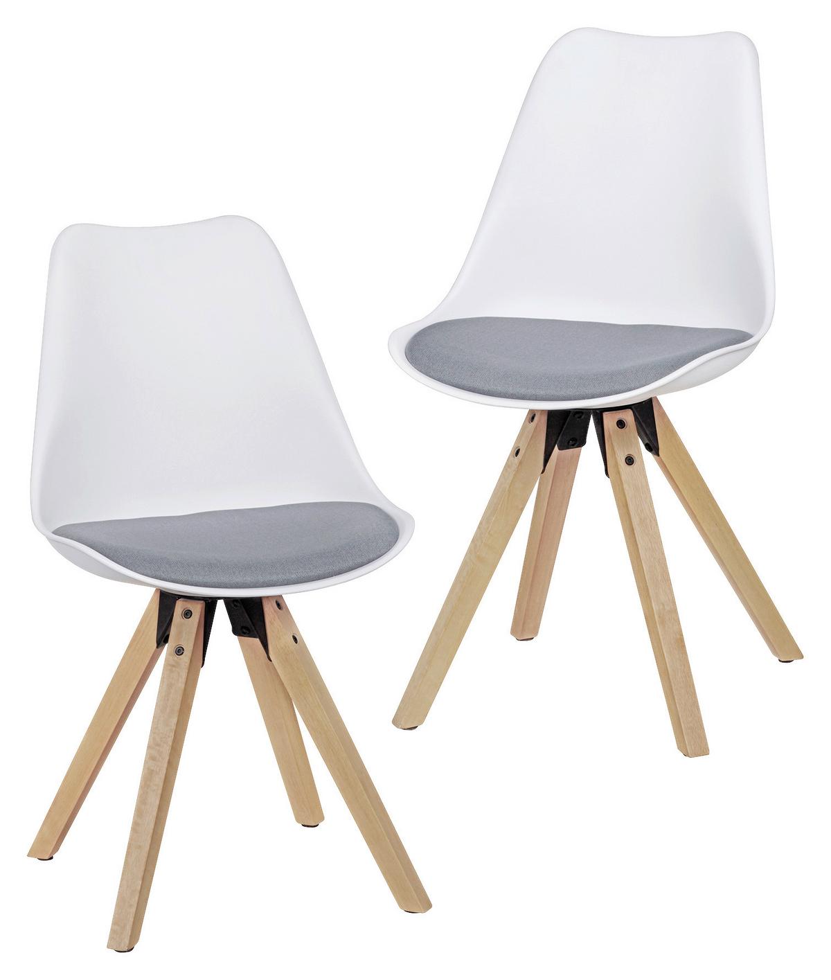 Set Stolov Lima - siva/barve hrasta, Design, umetna masa/tekstil (48/89/48cm) - MID.YOU