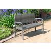 Sitzbank mit Lehne Dunkelgrau L: 116 cm - Dunkelgrau, Basics, Kunststoff/Metall (116/60/87cm) - Gardenson