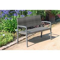 Sitzbank mit Lehne Dunkelgrau L: 116 cm - Dunkelgrau, Basics, Kunststoff/Metall (116/60/87cm) - Gardenson