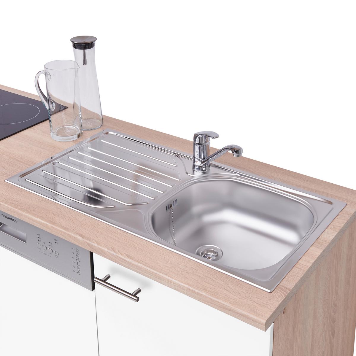 Küchenblock Economy Weiß/Eiche B: ca. 310 cm - Eichefarben/Weiß, Basics, Holzwerkstoff (310cm) - Respekta