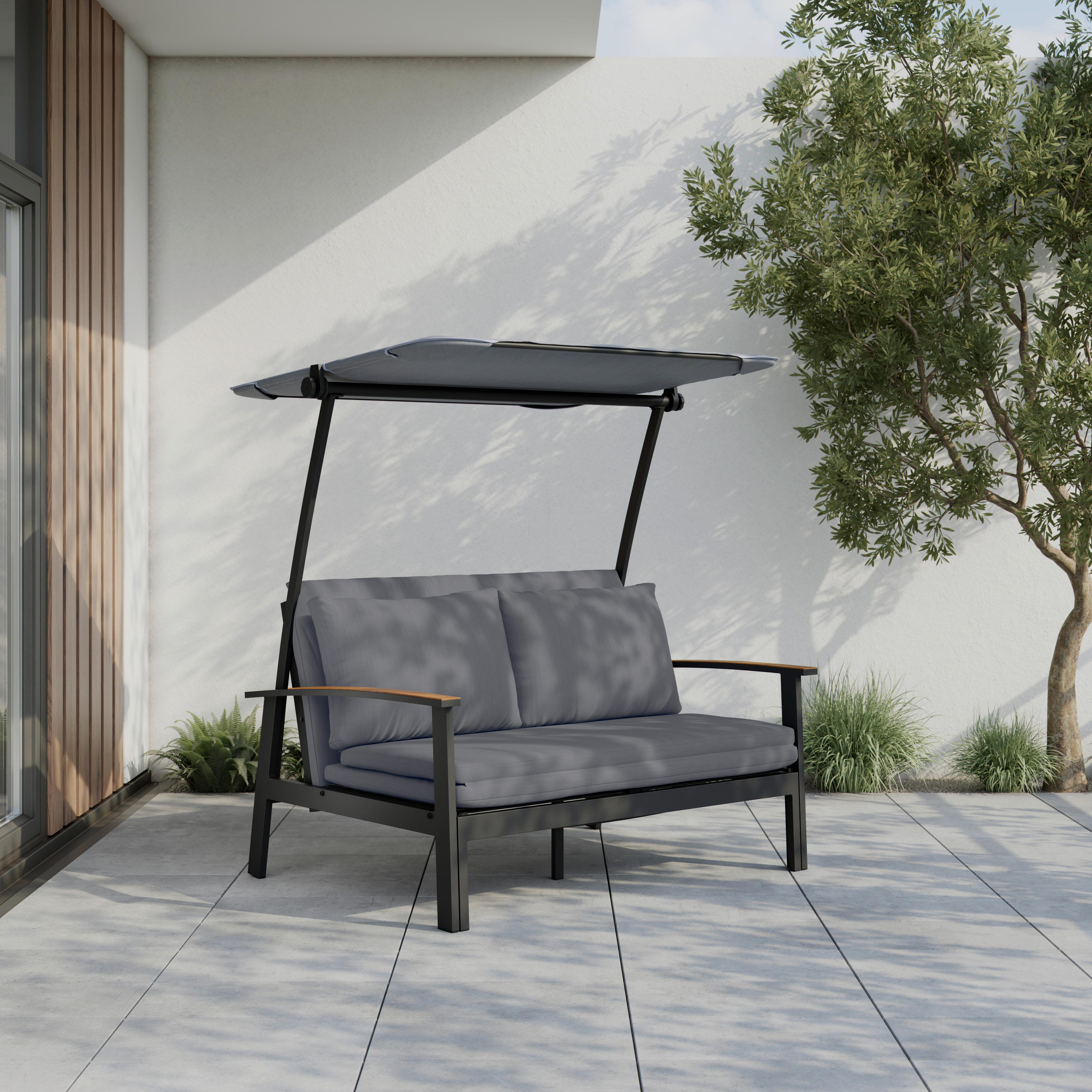 Canapea lounge Serdal - nucă/gri deschis, Modern, metal/textil (138/147/97cm) - Mömax