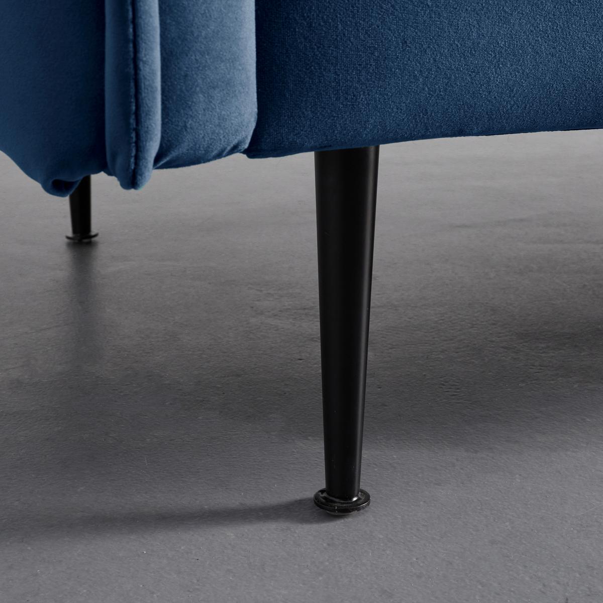 Sofa Yara Grün Samt - Blau/Schwarz, MODERN, Holz/Textil (194/77/92cm) - Bessagi Home