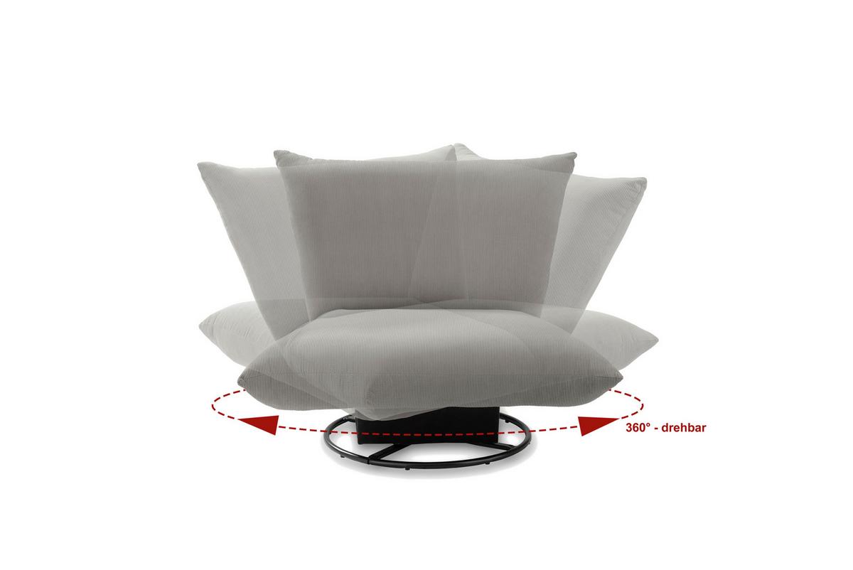 Relaxsessel Cremona Silberfarben - Silberfarben/Schwarz, Design, Textil/Metall (100/78/96cm) - Livetastic